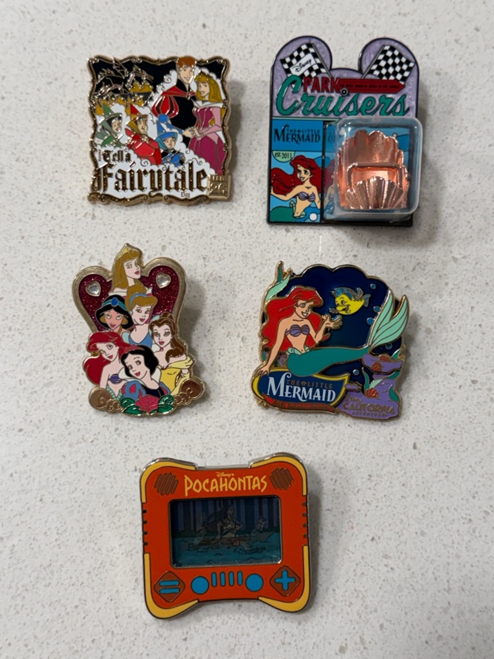 Disney Princess Trading Pin Bundle of 5